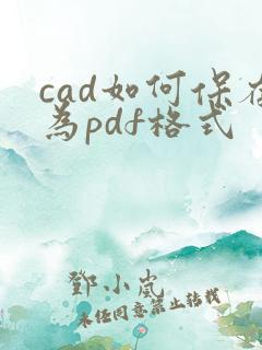 cad如何保存为pdf格式
