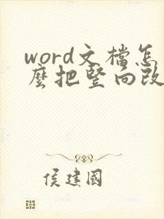word文档怎么把竖向改成横向