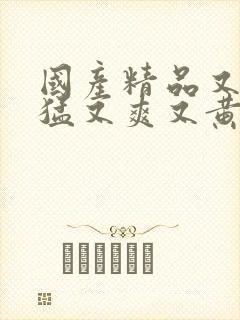 国产精品又粗又猛又爽又黄