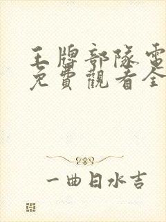 王牌部队电视剧免费观看全集