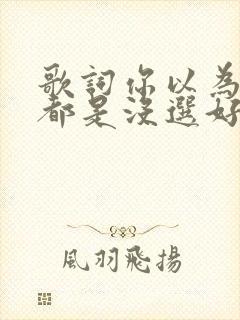 歌词你以为一切都是没选好