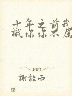 十年之前我不认识你你不属于我歌词