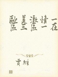 欧美激情一区二区三区一在线