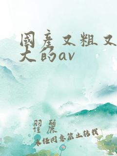 国产又粗又黄又大的av