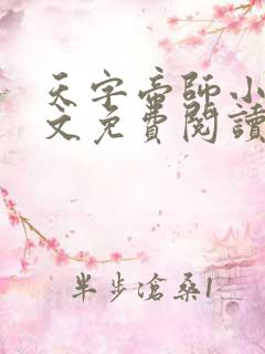 天字帝师小说全文免费阅读