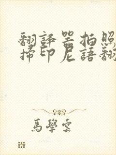 翻译器拍照扫一扫印尼语翻译