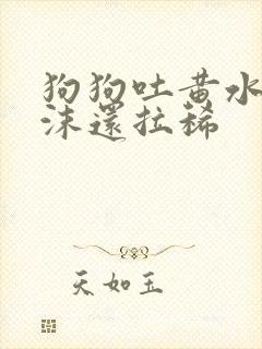 狗狗吐黄水带泡沫还拉稀