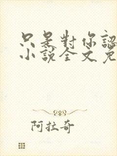 只是对你认了真小说全文免费阅读