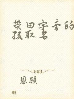 带田字旁的字男孩取名