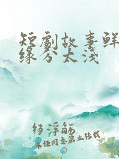 短剧故事鲜艳而缘分太浅