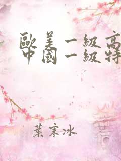 欧美一级高清片中国一级特黄大片