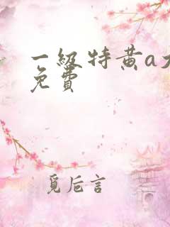 一级特黄a大片免费