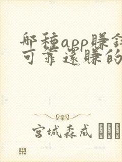 哪种app赚钱可靠还赚的多