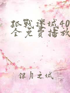 孤战迷城40集全免费播放