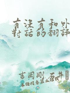 有没有和外国人对话的翻译软件