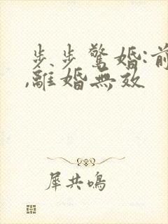步步惊婚:前妻,离婚无效