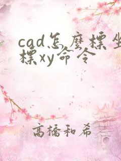 cad怎么标坐标xy命令