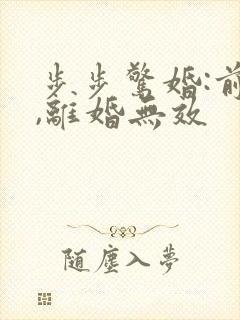 步步惊婚:前妻,离婚无效