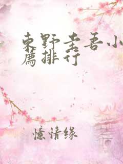 东野圭吾小说推荐排行