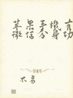 苹果手机有没有微信分身功能在哪里