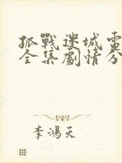 孤战迷城电视剧全集剧情分集介绍