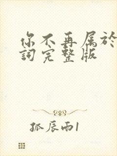 你不再属于我歌词完整版