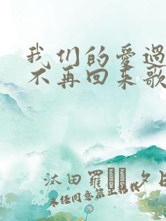 我们的爱过了就不再回来歌词