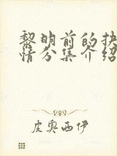 黎明前的抉择剧情分集介绍