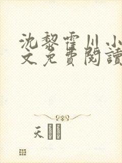 沈黎霍川小说全文免费阅读