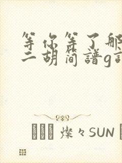 等你等了那么久二胡简谱g调