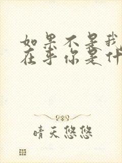 如果不是我那么在乎你是什么歌