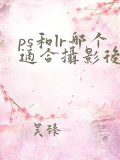 ps和lr哪个适合摄影后期