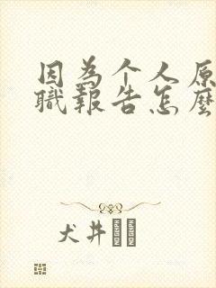 因为个人原因辞职报告怎么写