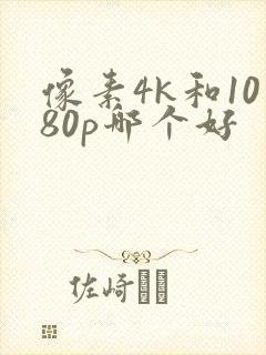 像素4k和1080p哪个好