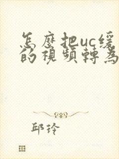 怎么把uc缓存的视频转为本地视频