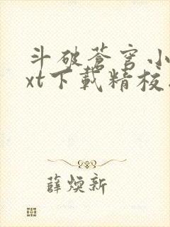 斗破苍穹小说txt下载精校版