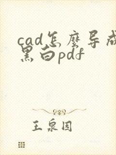 cad怎么导成黑白pdf
