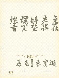 灿烂时光免费观看完整版在线全集