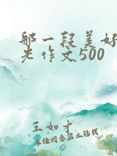 那一段美好的时光作文500