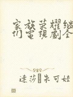 家族荣耀继承者们电视剧全集免费观看