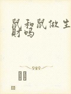 鼠和鼠做生意合财吗