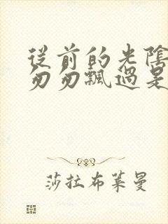 从前的光阴已经匆匆飘过是什么歌