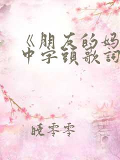 《朋友的妈妈》中字头歌词是什么