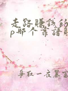 走路赚钱的app哪个靠谱赚钱还快