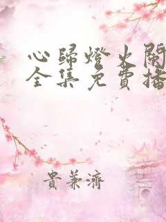 心归灯火阑珊处全集免费播放