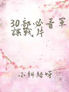 30部必看军统谍战片