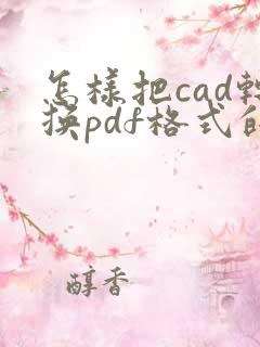 怎样把cad转换pdf格式的文件