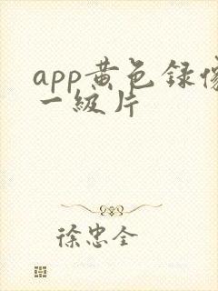 app黄色录像一级片