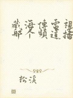 藏海传电视剧在哪个频道播放