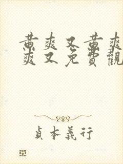 黄爽又黄爽又黄爽又免费观看视频